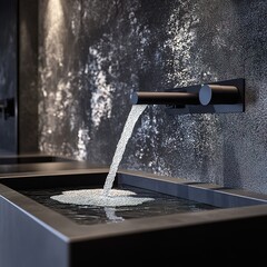 Poster - Modern Black Faucet and Sink: Luxury Bathroom Design