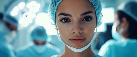 Aufkleber - A focused medical professional in a surgical environment.