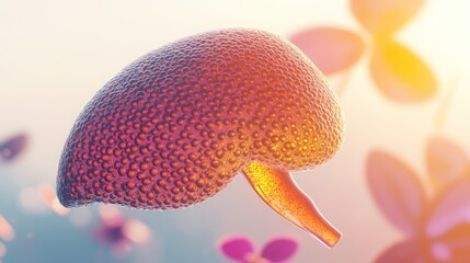 Poster - A stylized representation of a fruit, showcasing its texture and vibrant color.