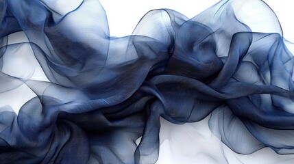 Abstract Texture of Blue Net Fabric with White Background