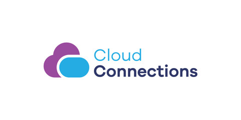 Connection logo in cloud shape, simple cloud logo