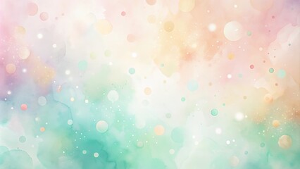 Wall Mural - Pastel Watercolor Background with Scattered Circles and Soft Glow