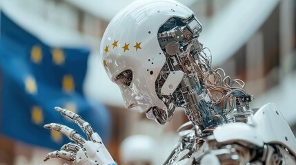 Poster - Robotic innovation and technology exhibition european union event coverage contemporary environment close-up view future concepts