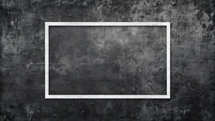 Abstract Monochrome Concrete Texture with a White Rectangular Frame Ideal for Backgrounds or Mockups