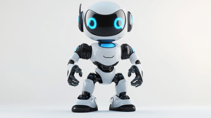 Poster - Artificial intelligence robot, cartoon vector illustration isolated on background. Development of robots