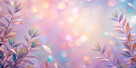 Wall Mural - Pastel foliage with bokeh background, ideal for springtime designs and projects