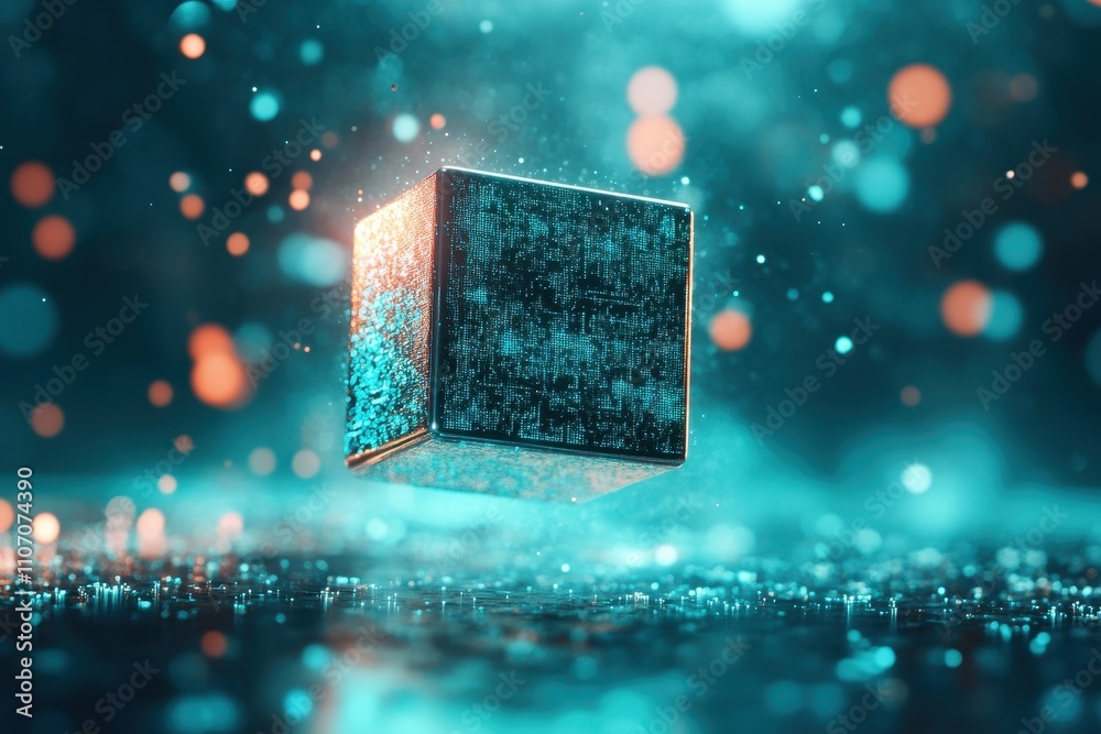 Cube Visualization Advanced Futuristic Cube: A Dynamic Series of Flowing Numerical ...