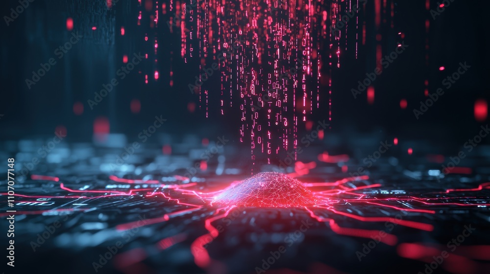 Red Alert Hacking Hacker Activity and System Breaches A computer screen displaying a ...