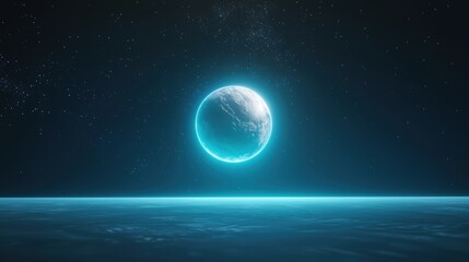 Cosmic and Space Themes A deep blue gradient with a glowing planet in the distance, representing space exploration and discovery.