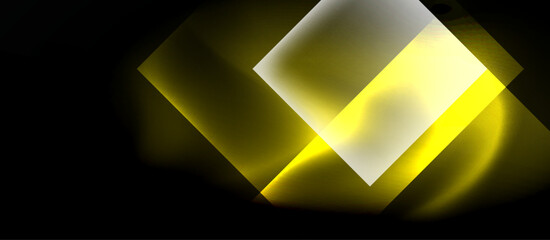 Aufkleber - Dark neon colors with glass square shapes