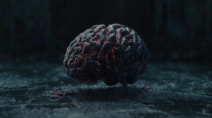 Poster - a 3d rendering of the brain with a focus on the prefrontal cortex, symbolizing decision-making and p