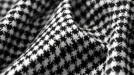 Poster - A classic houndstooth fabric pattern in black and white, offering a timeless and stylish design.
