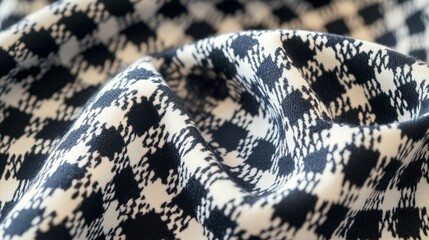Poster - A classic houndstooth fabric pattern in black and white, offering a timeless and stylish design.