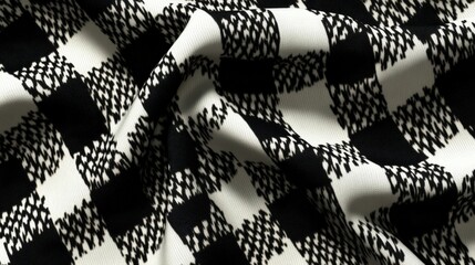 Poster - A classic houndstooth fabric pattern in black and white, offering a timeless and stylish design.