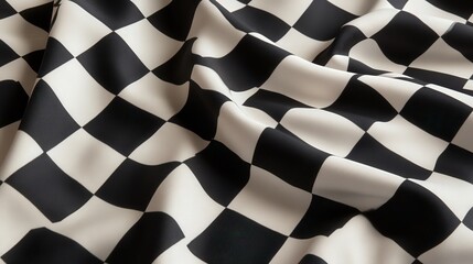Poster - A classic, timeless checkerboard fabric pattern in black and white.