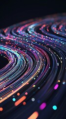 Poster - A futuristic rendering of fiber optics supporting 5G telecommunication systems