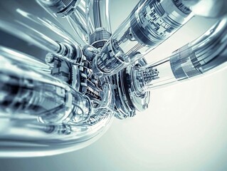 Poster - A visual of fiber optic cables intertwined with cloud technology concepts