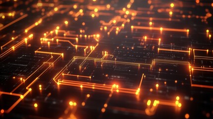 Poster - A digital background with a network of interconnected nodes and glowing lines