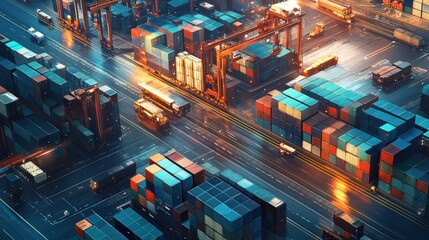 Poster - A freight forwarding agent oversees the transportation of goods using a digital logistics platform.