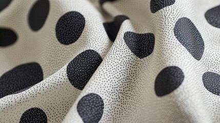 Poster - A modern polka dot fabric pattern with irregularly placed dots in varying sizes, creating a dynamic and playful look.