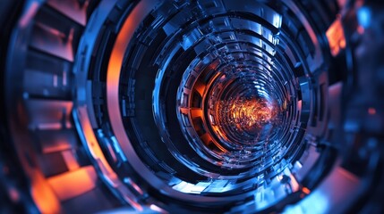 Poster - A scientist using a particle accelerator to study subatomic particles.
