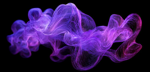 Poster - Colorful swirling waves create an abstract design on a black background, captivating and vibrant in appearance