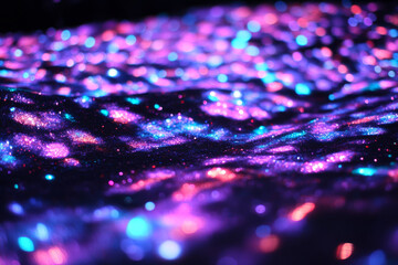 abstract glowing starfield, vibrant purple and blue cosmic dots scattered across a black expanse, ce