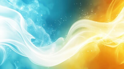 Poster - a vibrant digital background with energetic, pulsing light effects and flowing wave patterns.
