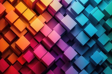 Aufkleber - Colorful cubes creating a gradient effect: abstract background