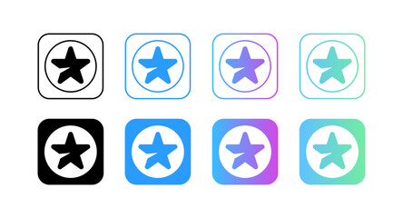 Poster - Star Icon Set. Star Gradient. Flat Style. Vector icons