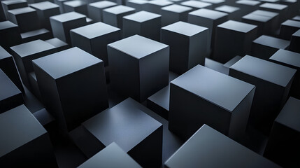 Poster - abstract geometric blocks on black background