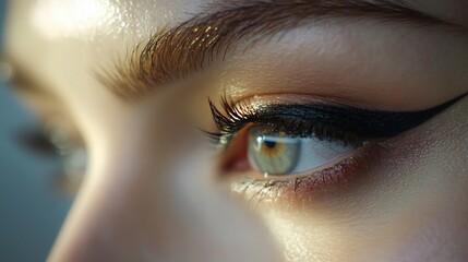 Poster - Close-up of a striking eye with dramatic makeup and vivid colors.