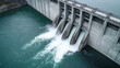 © PerfectPix - Water flowing through concrete dam gates creates powerful scene