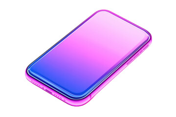 Poster - modern smartphone with vibrant gradient display in blue and pink hues. isolated on transparent background