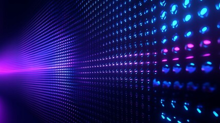 Poster - abstract background of colorful light patterns in a modern digital display with vibrant blue and pur