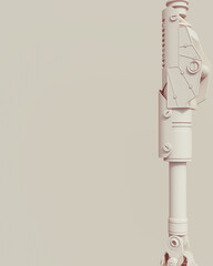 Fototapete - Beige industrial tech pistons objects connector abstract background neutral monochrome soft tones skin tones brown 3d illustration render	