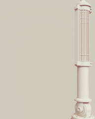 Fototapete - Beige industrial tech pistons objects connector abstract background neutral monochrome soft tones skin tones brown 3d illustration render	