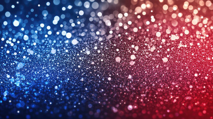 Poster - A stunning abstract background featuring shimmering blue and red glitter particles, creating a festive and joyful atmosphere.
