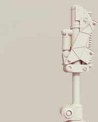 Fototapete - Beige industrial tech pistons objects connector abstract background neutral monochrome soft tones skin tones brown 3d illustration render	
