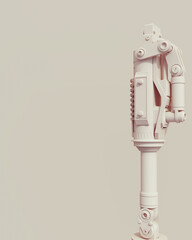 Fototapete - Beige industrial tech pistons objects connector abstract background neutral monochrome soft tones skin tones brown 3d illustration render	
