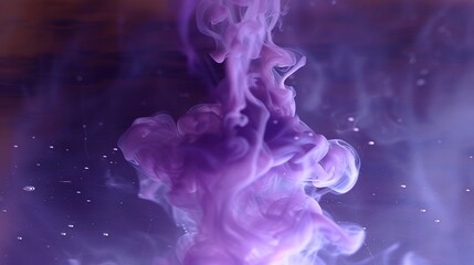 Aufkleber - Ethereal violet smoke swirls rising gracefully 3d rendering image. Dreamy mysterious background wallpaper colorful realistic. Delicate curves. Dreamlike abstraction concept idea