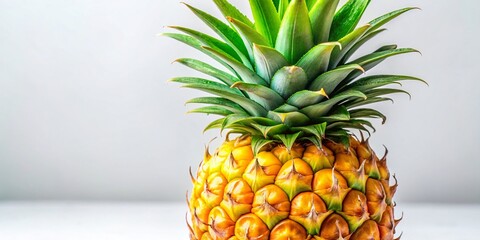 Wall Mural - Vibrant Pineapple on a White Background: A Fresh Perspective on Tropical Fruits for Culinary and Lifestyle Photography