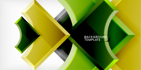 Poster - Geometric design abstract background - circles and triangles
