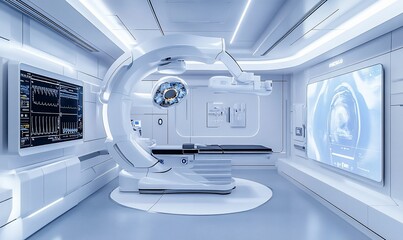 Poster - Modern medical room with advanced surgical equipment and technology.