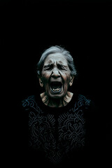 Wall Mural - A woman with a very angry expression on her face