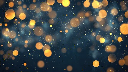 Poster - abstract background of golden bokeh lights against dark backdrop festive celebration holiday