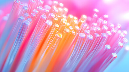 Poster - Bundle of fiber optic cables. Optical fiber cable Colorful illustration  