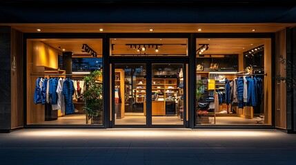 Poster - A stylish retail store showcasing clothing and accessories in a modern setting.