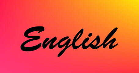 Poster - Image of english text over red and yellow background