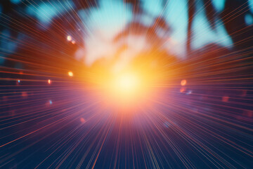 Poster - a bright sun shines through the sky